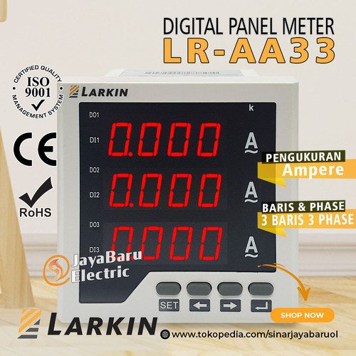 Ampere Meter Ammeter Digital 3 Phase LARKIN LR-AA33