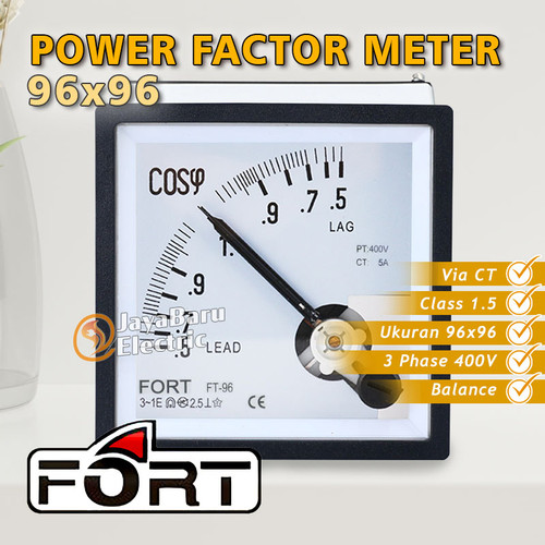 Power Factor Cosphi Meter Cosphimeter Analog FORT 96x96