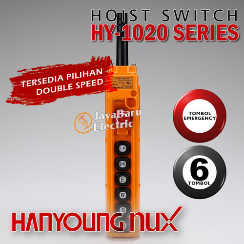 Pendant Hoist Switch HANYOUNG HY-1026SBBB 6 Tombol+Emergency