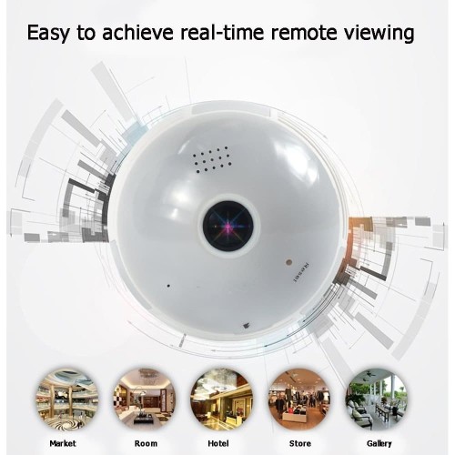 Bohlam Kamera CCTV 360 IP Wireless / Panoramic Fisheye Camera