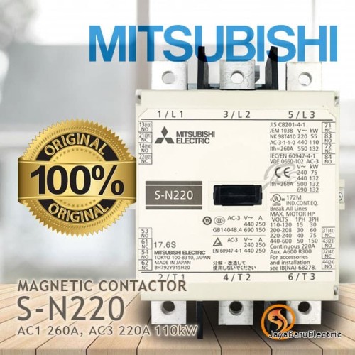 Kontaktor / Contactor Mitsubishi S-N220 SN220 110V 220V 380V AC Coil