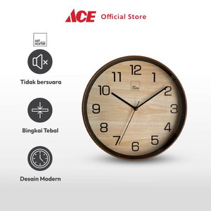 Ace Arthome 30 cm Jam Dinding Woody