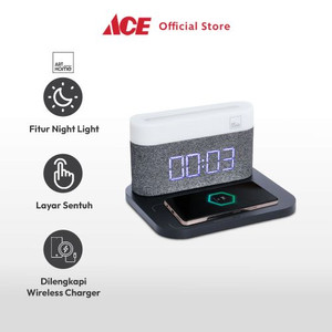 Ace Arthome Jam Digital Dengan Wireless Charger Nsl - Hitam