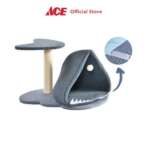 Ace Paws N Tail 40X60X37 cm Pohon Bermain Kucing Small Shark