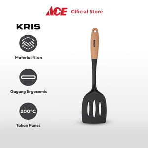 Ace Kris Spatula Turner Slotted Nylon Tpr - Hitam/Pink Coral