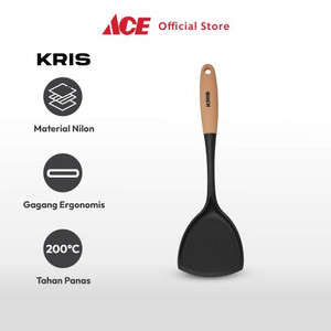 Ace Kris Spatula Turner Solid Nylon Tpr - Hitam/Pink Coral