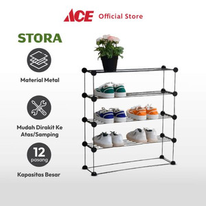 Ace Stora Rak Sepatu 4 Tingkat Wire