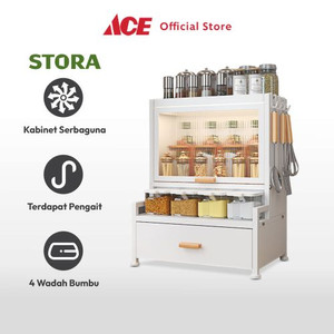 Ace Stora Kabinet Dapur 2 Tingkat - Putih Blanc