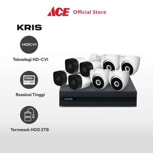 Ace Kris Set 8 Pcs Kamera Cctv Cvi Cooper 2Mp Dengan Dvr & Hdd 2Tb