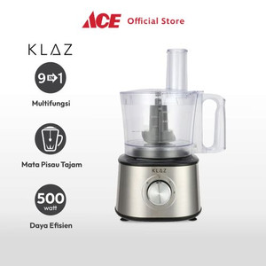 Ace Klaz 2.1 ltr Food Processor 9In1 500 Watt - Silver / Hitam