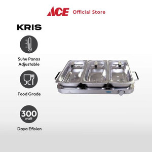 Ace Kris Penghangat Makanan 3 Pan Stainless Steel