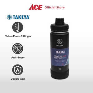 Ace Takeya 530 ml Botol Vacuum Flask Stainless - Hitam Onyx