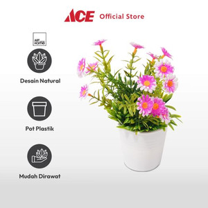 Arthome Bunga Artifisial Grass Daisy Potted  - Pink