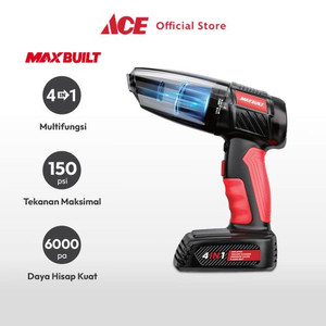 Ace Maxbuilt Penghisap Debu Mobil 4 In 1 Cordless - Hitam/Merah