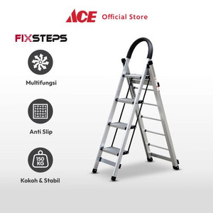 Ace - Fixsteps 1.5 mtr Tangga Lipat Jemuran Aluminium 2 In 1 4 Step