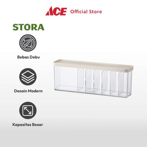 Ace - Stora 28x6.5x10 Cm Kotak Organizer Kabel - Krem Beige