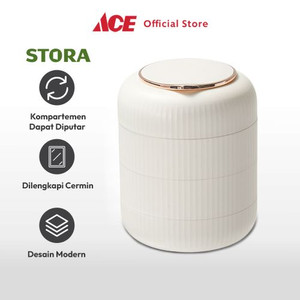 Ace - Stora 14x11x11 Cm Kotak Perhiasan Rotating - Putih