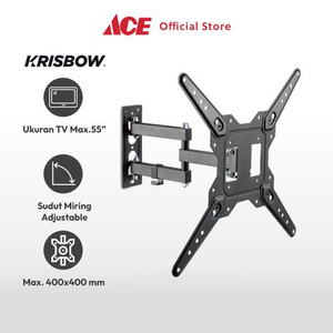 Ace - Krisbow Bracket Tv Dinding Fullmotion 23-55 Inci - Hitam