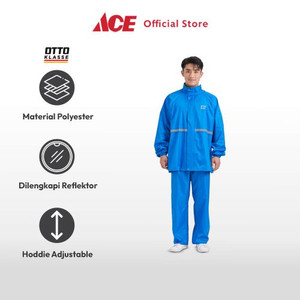 Ace - Otto Klasse Ukuran Xxxl Jas Hujan Dengan Reflector Pvc - Biru