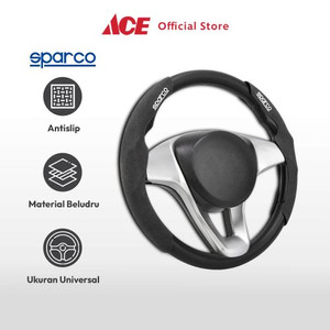 Ace - Sparco Sarung Stir Kain Bludru - Hitam