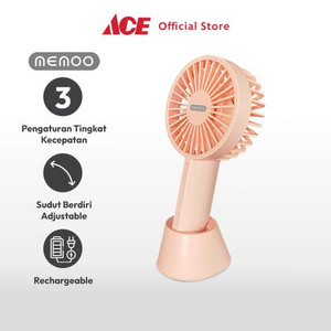 Ace - Memoo Kipas Angin Portable Hand Rechargeable - Pink