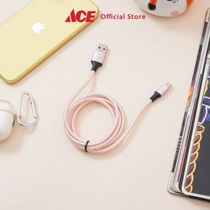 Ace - Ataru Kabel Charger Lightning Nylon Braided - Pink