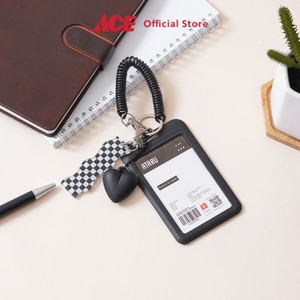 Ace - Ataru Holder Id Card Dengan Silicone Love Charm - Hitam