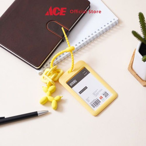 Ace - Ataru Holder Id Card Dengan Ballon Dog Charm - Kuning