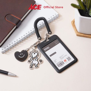 Ace - Ataru Holder Id Card Dengan Acrylic Love Charm - Hitam