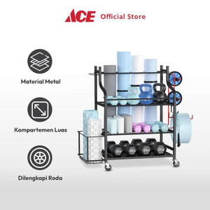 Ace - Rak Penyimpanan Peralatan Olahraga Serbaguna - Hitam