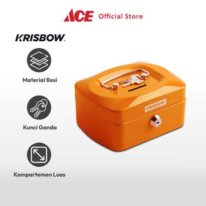 Ace - Krisbow 15.8X12X8 Cm Cash Box Manual Lock - Oranye