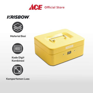 Ace - Krisbow 20x16x9 Cm Cash Box Combination Lock - Kuning