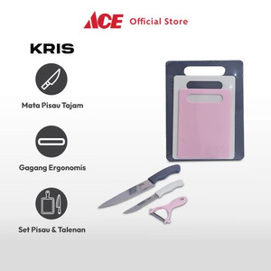 Ace Kris Set 6 Pcs Pisau Dapur & Talenan - Ungu Lavender