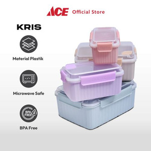 Ace - Kris Set 4 Pcs Wadah Makanan Clip Lock Dengan Lubang Udara