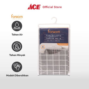 Ace - Forhom 145x240 Cm Taplak Meja Pvc Checker - Abu-Abu