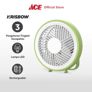 Ace - Krisbow 6 Inci Kipas Angin Dengan Lampu Darurat - Hijau