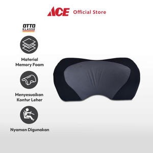 Ace - Otto Klasse Bantal Leher Memory Foam - Hitam/Abu-Abu