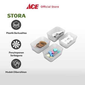 Ace - Stora 12.5x8.5x4.5 Cm Set 4 Pcs Organizer Laci - Abu-Abu