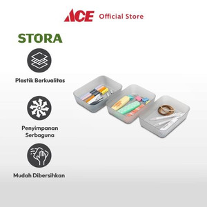 Ace - Stora 18x13x4.5 Cm Set 3 Pcs Organizer Laci - Abu-Abu