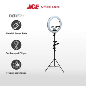 Ace - Odi 45 Cm Lampu Ring Selfie Dengan Tripod