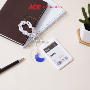 Ace - Ataru Holder Id Card Dengan Half Moon Charm - Putih