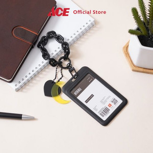 Ace - Ataru Holder Id Card Dengan Half Moon Charm - Hitam