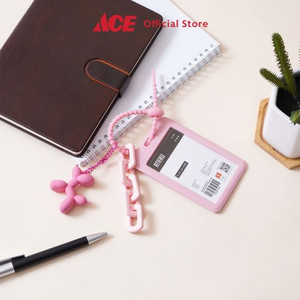 Ace - Ataru Holder Id Card Dengan Balloon Dog Charm - Pink