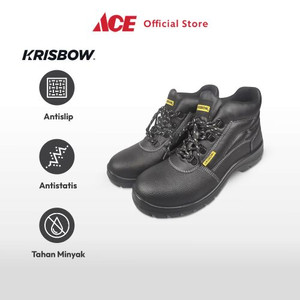 Ace - Krisbow Ukuran 45 Argon Sepatu Pengaman 6 Inci - Hitam