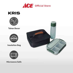 Ace - Kris Kotak Makan & Botol Minum Dengan Tas - Hijau