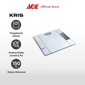 Ace - Kris Timbangan Badan Digital Body Fat & Hydration - Silver