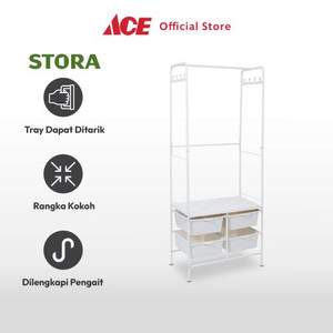 Ace - Stora Gantungan Pakaian Dengan 4 Tray Plastik