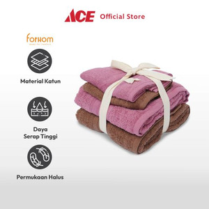 Ace - Forhom Set 4 Pcs Handuk Mandi & Olahraga - Pink/Cokelat