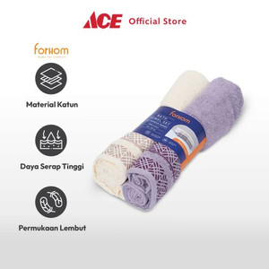 Ace - Forhom 70x137 Cm Set 2 Pcs Handuk Mandi - Ungu Lavender/Krem