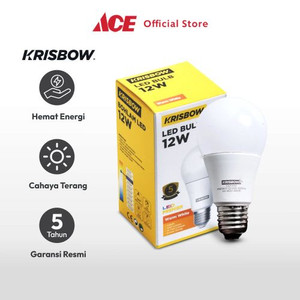 Ace - Krisbow Premier Bohlam Led 12 Watt Warm White - Kuning